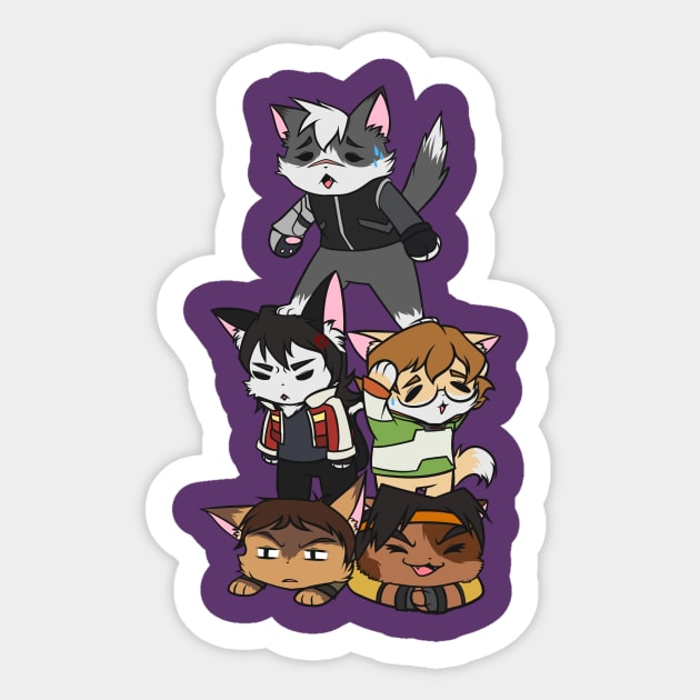 Forming Voltron: Are we doing this correctly? Sticker by hellotwinsies